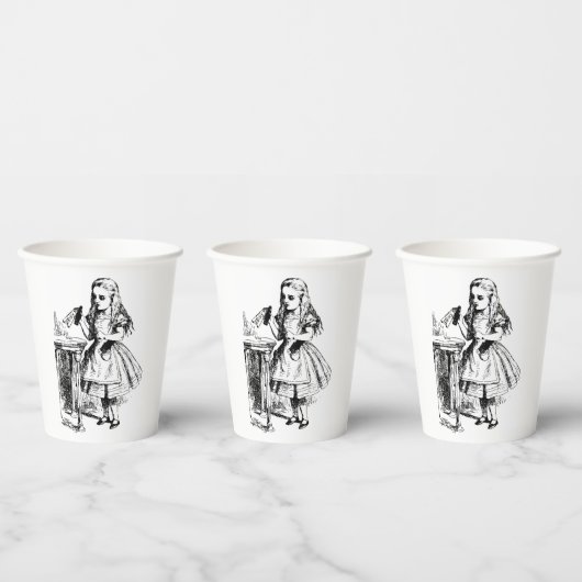 Drink me Alice in Wonderland Papieren Bekers (Multi)