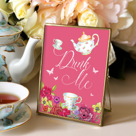 Drink me Alice in Wonderland Tea Party Poster