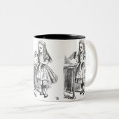 Drink me (Alice in Wonderland) Tweekleurige Koffiemok (Voorkant rechts)