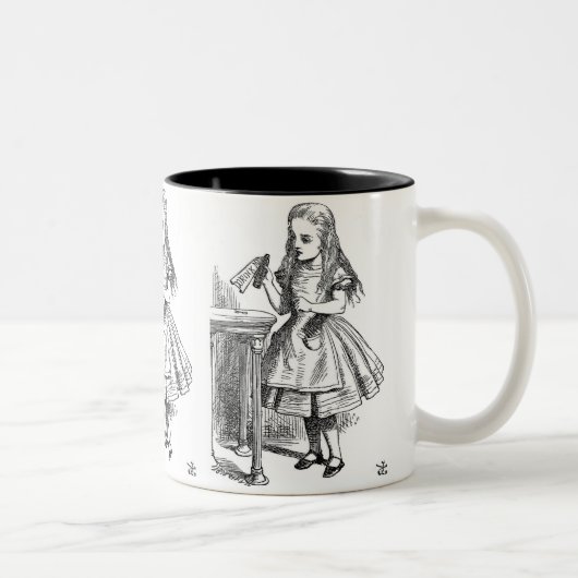 Drink me (Alice in Wonderland) Tweekleurige Koffiemok (Rechts)