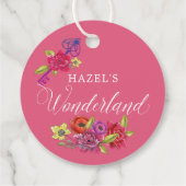 Drink me Alice in Wonderland Vibrant Bloemen theek Bedankjes Labels (Achterkant)