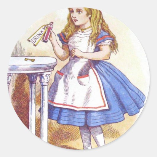Drink me, Alice! Ronde Sticker (Voorkant)