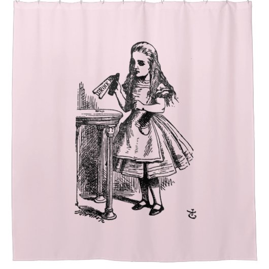 Drink me (Alice's avonturen in Wonderland) Douchegordijn (Voorkant)
