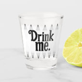 DRINK me Black White Harlequin Diamond Argyle Shot Shot Glas (Voorkant)