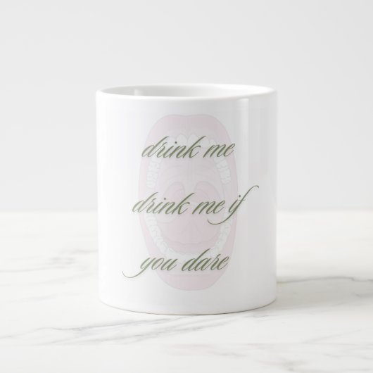 Drink me drink me if you dare grote koffiekop (Voorkant)