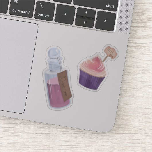 Drink me, Eat me Alice in Wonderland Sticker (Detail)