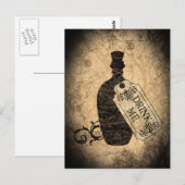 Drink me Fles Briefkaart (Voorkant / Achterkant)
