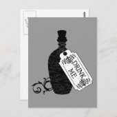 Drink me fles briefkaart (Voorkant / Achterkant)