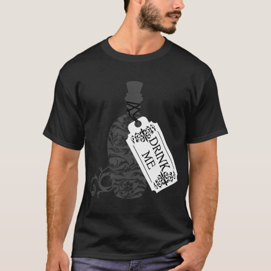 Drink me fles t-shirt (Voorkant)