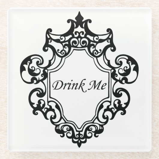 Drink me! glazen onderzetter (Voorkant)