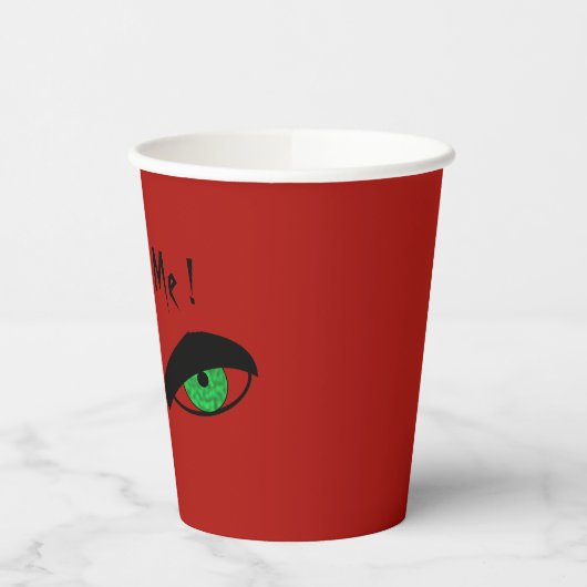 Drink me Halloween Evil Eyes Red Paper Cups Papieren Bekers (Links)