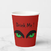 Drink me Halloween Evil Eyes Red Paper Cups Papieren Bekers (Voorkant)