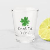 Drink me Ik ben Irish Clover St. Patrick's Day Shot Glas (Voorkant)