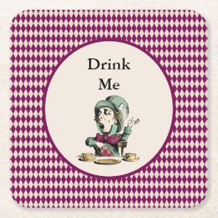 Drink me Mad Hatter Alice in Wonderland Kartonnen Onderzetters