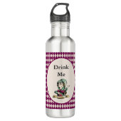 Drink me Mad Hatter Alice in Wonderland Magenta Waterfles (Voorkant)