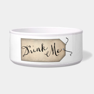 Drink me papier Label Dog Bowl Voerbakje