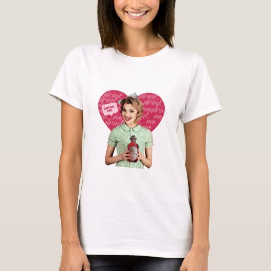 Drink me  Pinup Alice T-shirt (Voorkant)