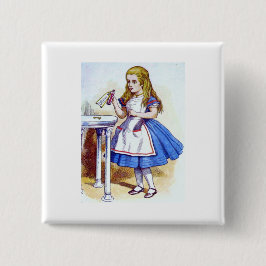 "Drink me" Potie met Alice Vierkante Button 5,1 Cm