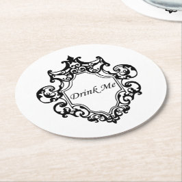 Drink me! ronde kartonnen onderzetter