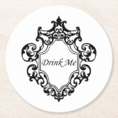 Drink me! ronde kartonnen onderzetter (Voorkant)