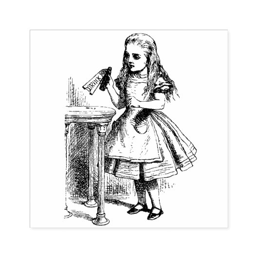 Drink me rubberstempel (Afrduk)