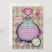 Drink me Uitnodiging Alice in Wonderland Dag (Voorkant)