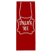 "Drink me" Victoriaans Tea Party Dramatic Red Wijn Cadeautas (Achterkant)