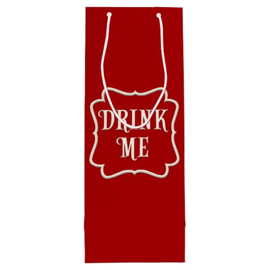 "Drink me" Victoriaans Tea Party Dramatic Red Wijn Cadeautas (Achterkant)