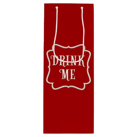 "Drink me" Victoriaans Tea Party Dramatic Red Wijn Cadeautas (Voorkant)