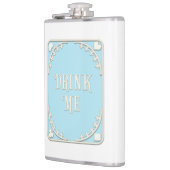"Drink me" Whimsical Victoriaans Filigree Blue Heupfles (Links)