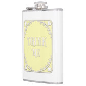 "Drink me" Whimsical Victoriaans Filigree Yellow Heupfles (Links)