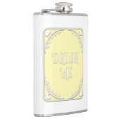 "Drink me" Whimsical Victoriaans Filigree Yellow Heupfles (Rechts)