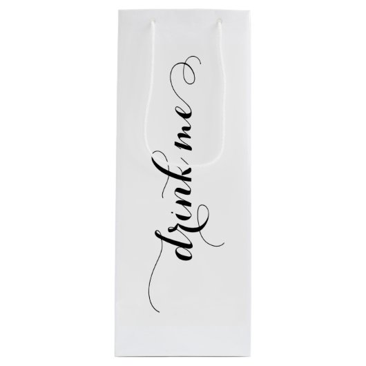 Drink me wijn cadeau tas cadeautas (Voorkant)