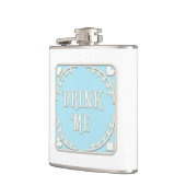 "Drink me" Wonderland Tea Party Blue Emblem Heupfles (Links)