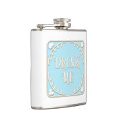 "Drink me" Wonderland Tea Party Blue Emblem Heupfles (Rechts)