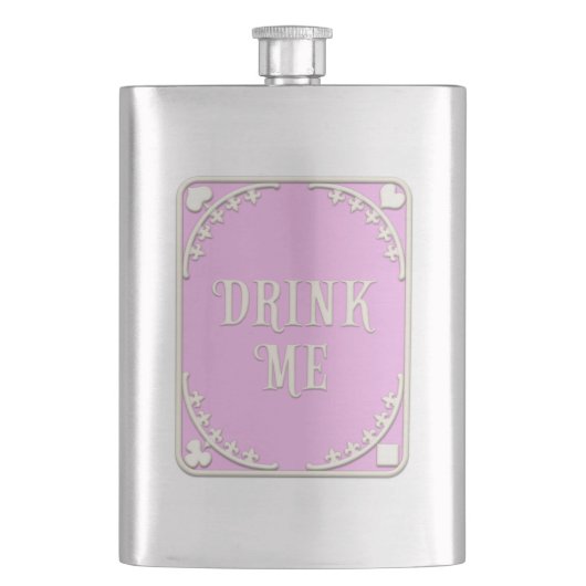 "Drink me" Wonderland Tea Party Cute Pink Emblem Flacon (Voorkant)