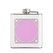 "Drink me" Wonderland Tea Party Mauve Pink Emblem Heupfles (Achterkant)