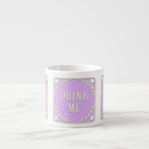 "Drink me" Wonderland Tea Party Paars Emblem Espresso Kop