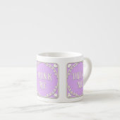 "Drink me" Wonderland Tea Party Paars Emblem Espresso Kop (Voorkant rechts)