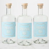 "Drink me" Wonderland Tea Party Pastel Blue Likeurfles Etiket (Flessen)