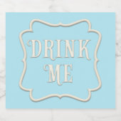 "Drink me" Wonderland Tea Party Pastel Blue Likeurfles Etiket (Enkel label)