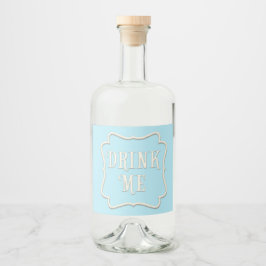 "Drink me" Wonderland Tea Party Pastel Blue Likeurfles Etiket