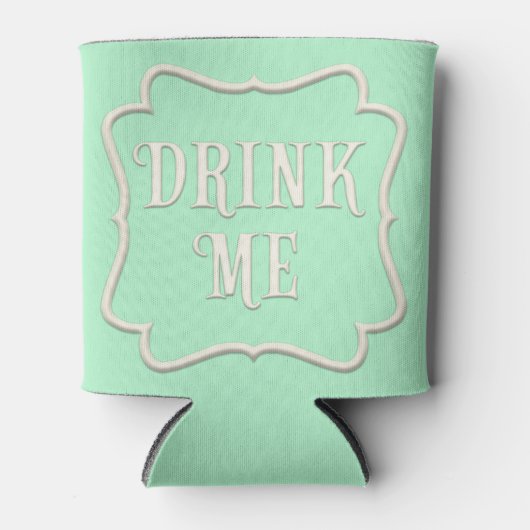 "Drink me Wonderland Tea Party Pastel Green Blikjeskoeler (Voorkant)