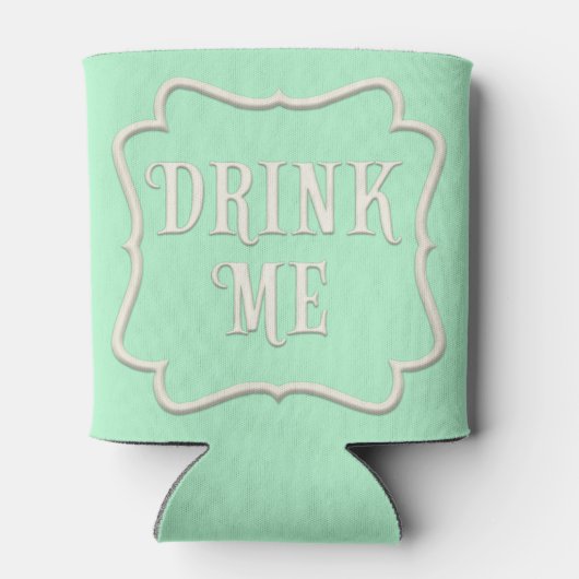 "Drink me Wonderland Tea Party Pastel Green Blikjeskoeler (Achterkant)