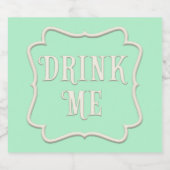 "Drink me" Wonderland Tea Party pastel Green Likeurfles Etiket (Enkel label)