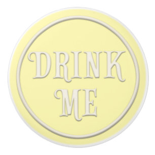 "Drink me" Wonderland Tea Party Pastel Yellow Keramische Knop