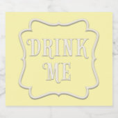 "Drink me" Wonderland Tea Party  Yellow Likeurfles Etiket (Enkel label)