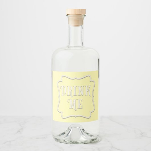 "Drink me" Wonderland Tea Party  Yellow Likeurfles Etiket (Voorkant)