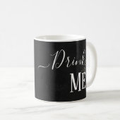 Drink me zwarte en gouden Alice in Wonderland Koffiemok (Voorkant rechts)