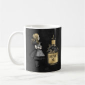 Drink me zwarte en gouden Alice in Wonderland Koffiemok (Links)
